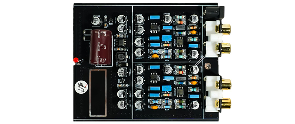 AUDIOPHONICS T2 Préamplificateur Phono (MM) NJM2068 Noir